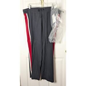 NEW All American Comfort 1X  Sweatpants Lounge Pants Drawstring Sporty Black Red